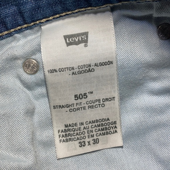 Men’s Blue Levi’s 505 Straight Fit Jeans 33x30 - Picture 5 of 6
